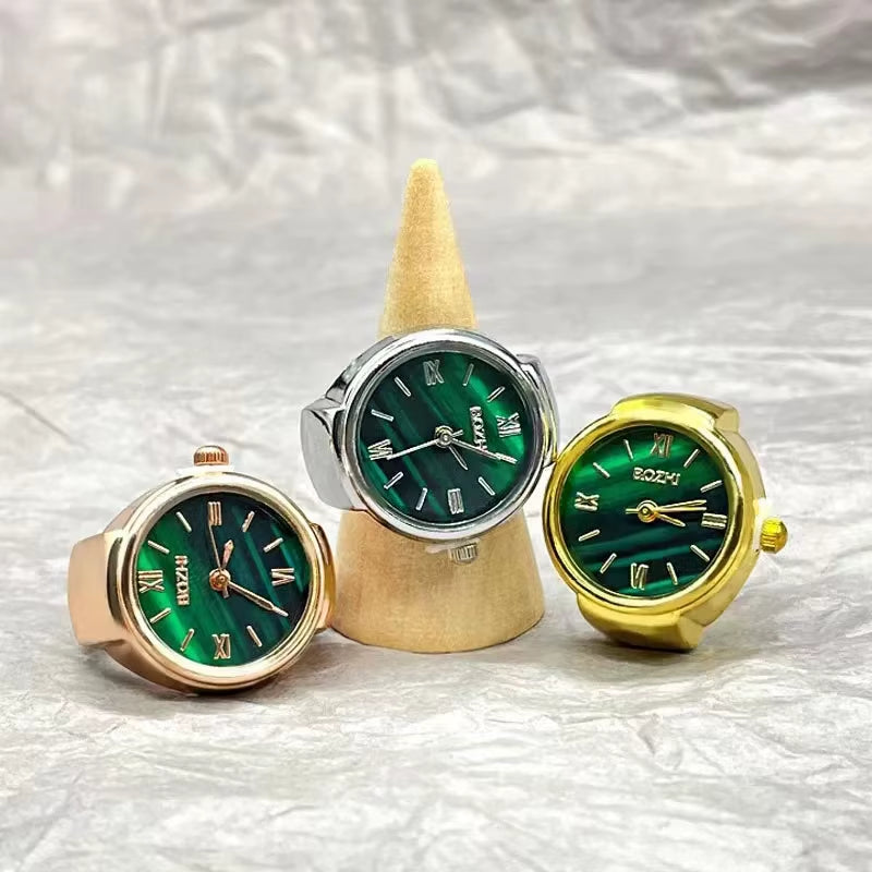 Creative Alloy Shell Ring Watch – Couple’s Timepiece Elegance