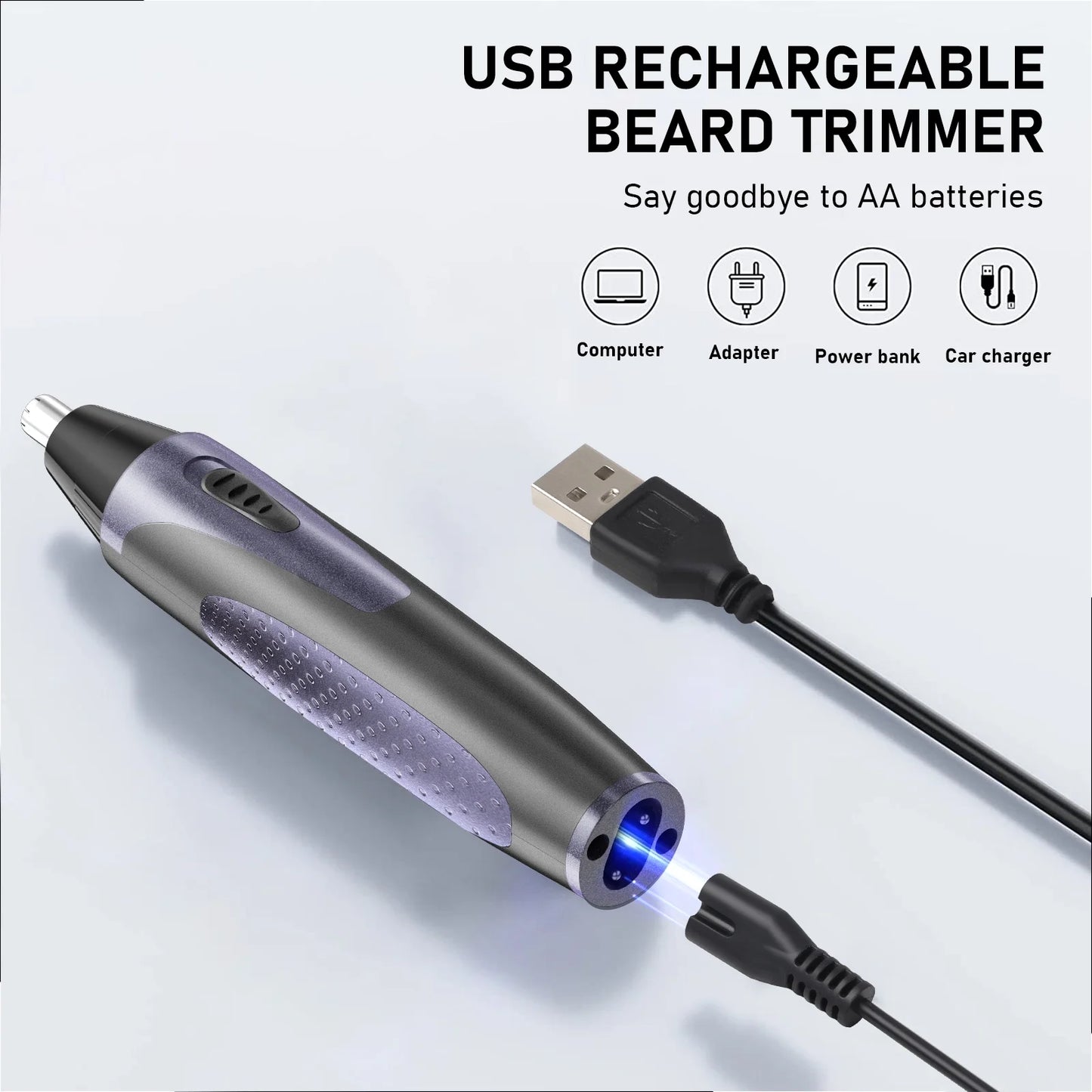 4-in-1 Rechargeable Nose, Beard & Eyebrow Trimmer – Precision Grooming Kit (Waterproof)