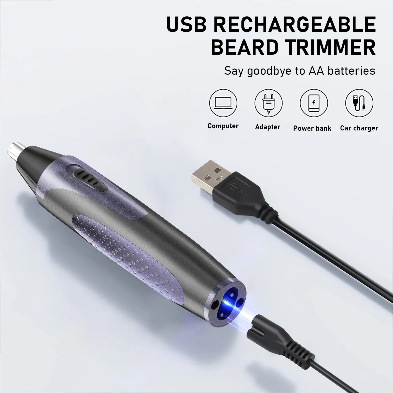 4-in-1 Rechargeable Nose, Beard & Eyebrow Trimmer – Precision Grooming Kit (Waterproof)