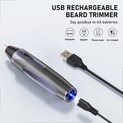 4-in-1 Rechargeable Nose, Beard & Eyebrow Trimmer – Precision Grooming Kit (Waterproof)