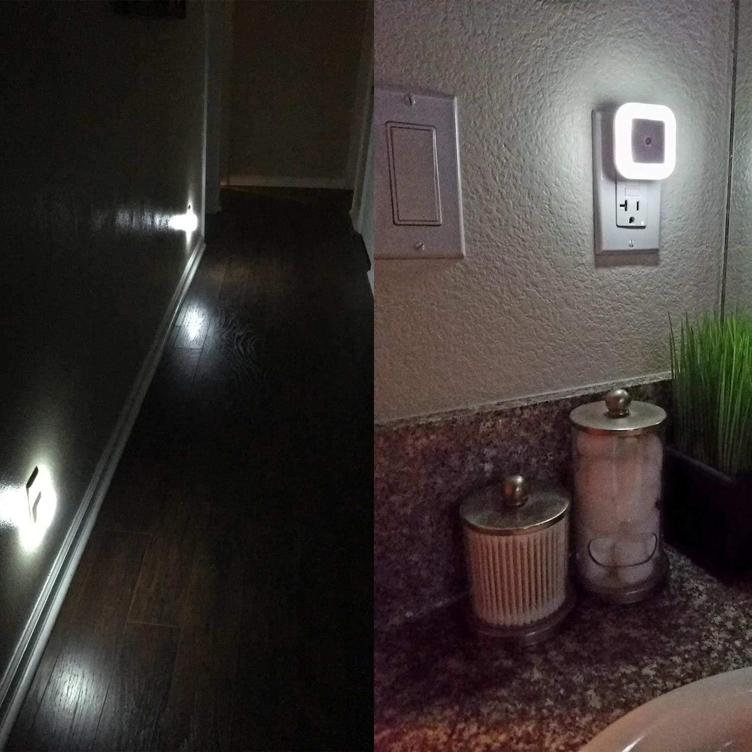 LED Night Light Lamp with Smart Sensor Dusk to Dawn Sensor, Daylight White, 0.5W Plug-In, 6-Pack