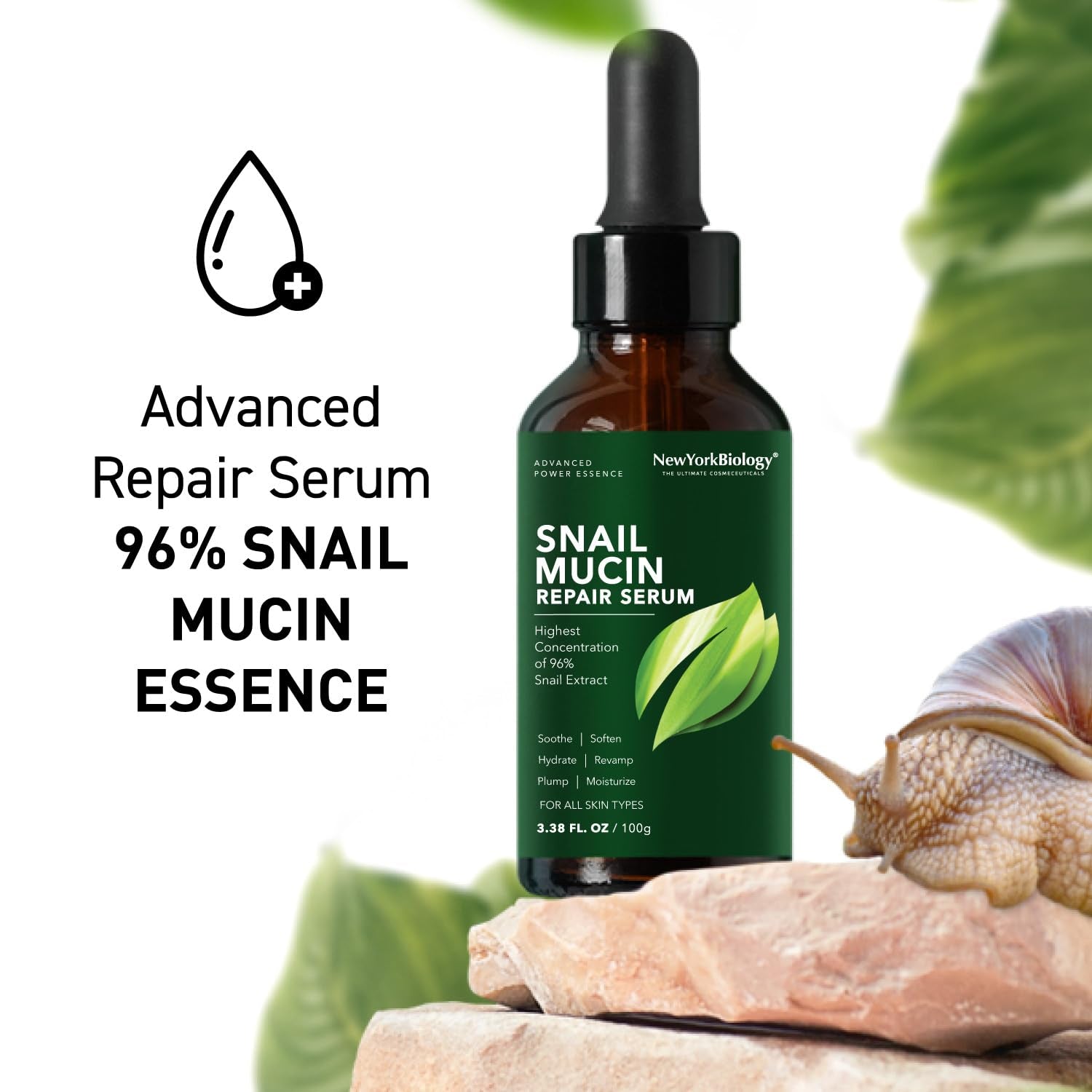 96% Snail Mucin Facial Serum – Moisture & Wrinkle Repair