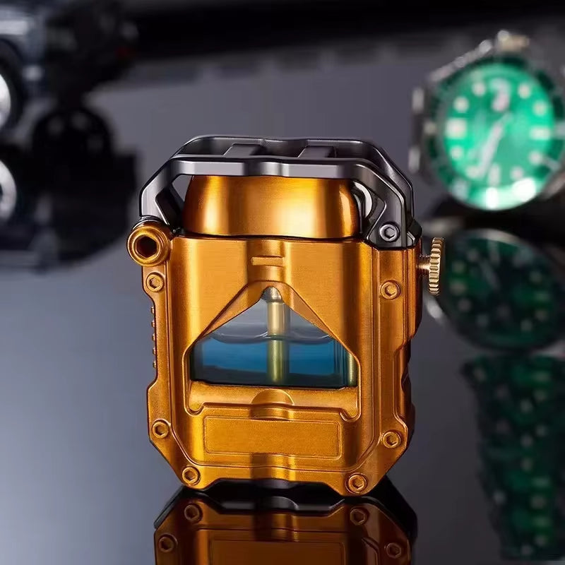  Cyber-Mecha “Torrens Tide” Transparent Kerosene Lighter — Futuristic Flame Engine for Men