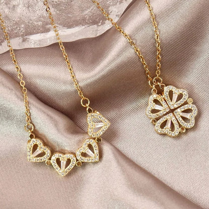 💞 316L Stainless Steel Love Magnetic Clover Necklace – Elegant Bond Jewelry
