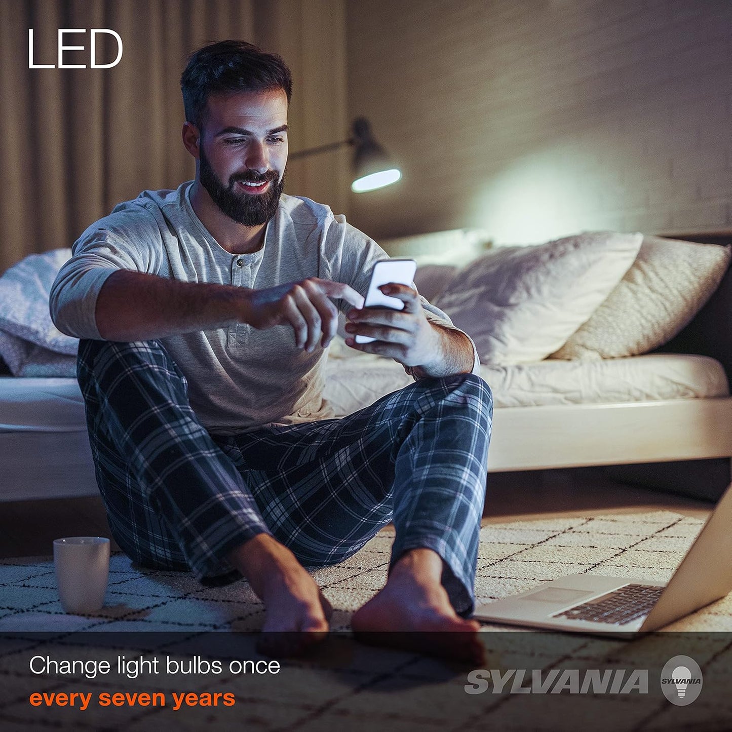 Sylvania ECO LED A19 Light Bulb, 60W Equivalent, Efficient 9W, 7 Year, 750 Lumens, Non-Dimmable, Frosted, 5000K, Daylight - 8 Pack (40883)