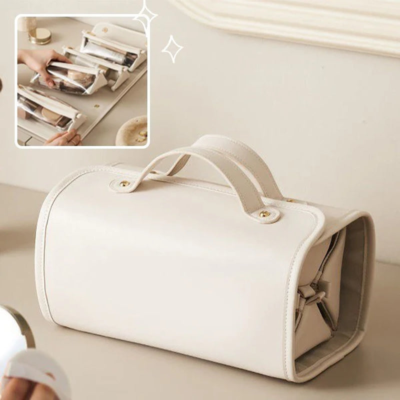 Large Capacity Folding Cosmetic Bag – Waterproof Travel Beauty Organizer