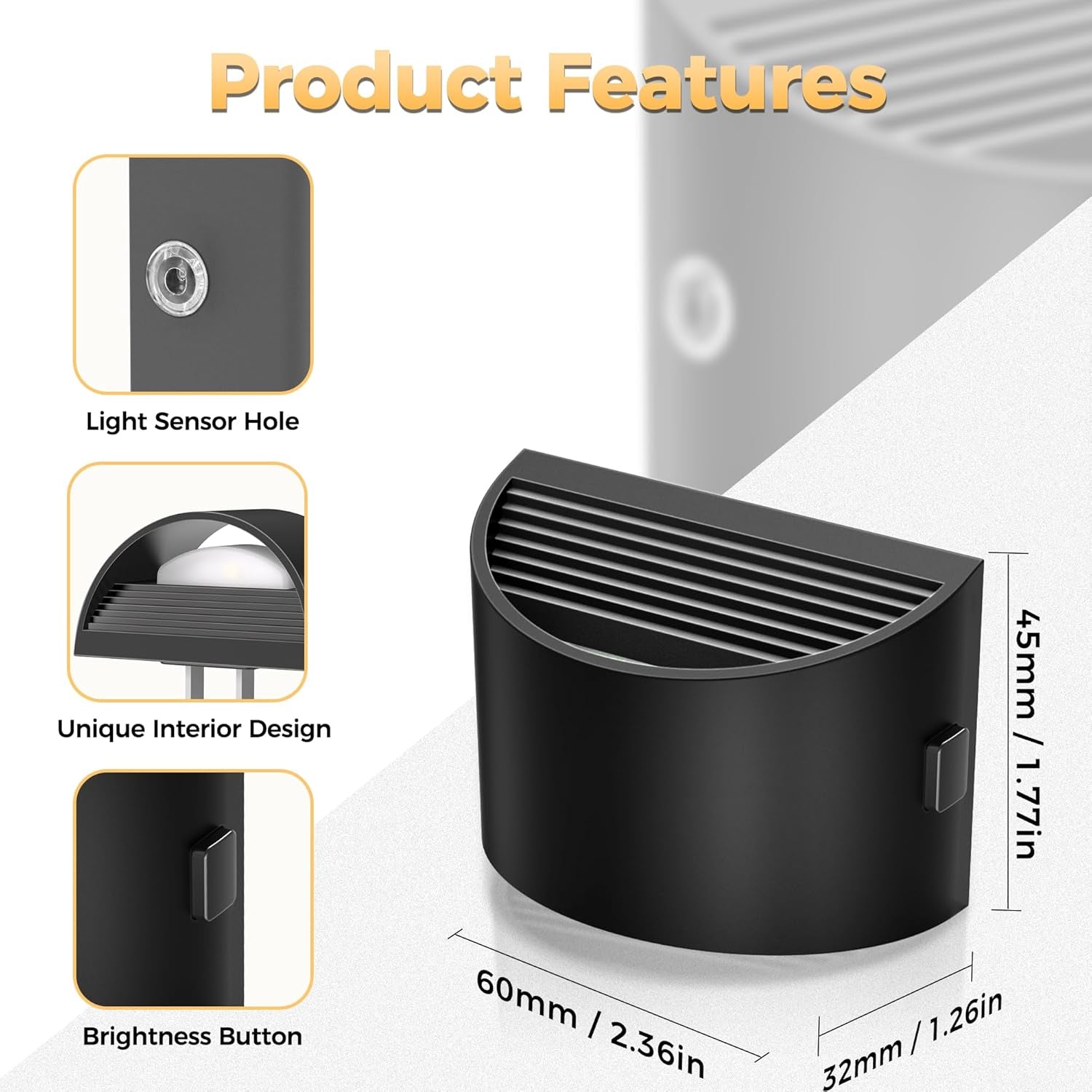 LED Night Light[2 Pack], Night Lights Plug into Wall, 3 Level Brightness Adjustable Plug in Night Light, Dusk to Dawn Sensor, Nightlights for Adults, Bedroom, Bathroom, Hallway, 3000K