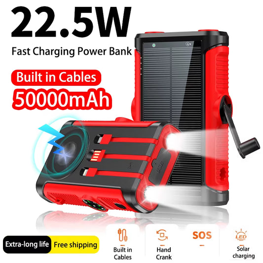 SolarForge 50,000mAh Magnetic Power Bank — Ultra-Fast 22.5W Wireless Charging • Magsafe Ready • Outdoor Survival Edition